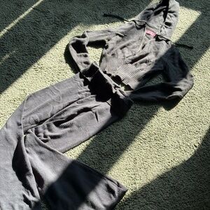 Edikted Charcoal Hooded Jumpsuit